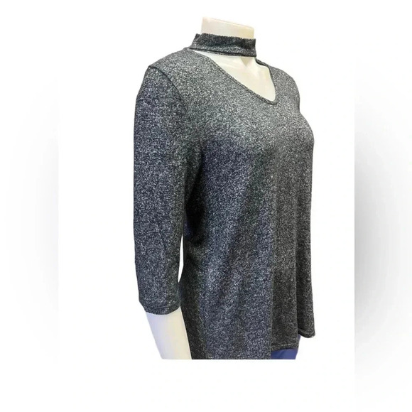 Coin 1804 3/4 Sleeve  Black Grey Heathered With Neck Wrap Size Large - Picture 3 of 9